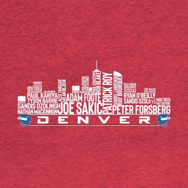 Colorado Hockey Team All Time Legends, Denver City Skyline by Baswan D'apparel Ish